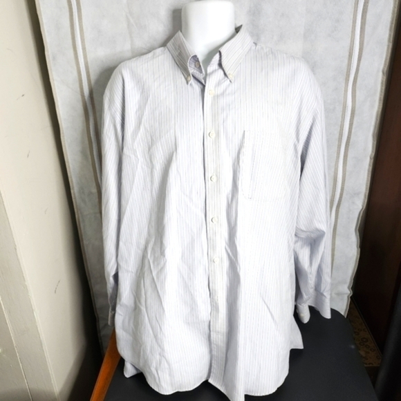 Kirkland Signature Men's Striped Shirt Size 18 34-35 - Picture 1 of 11